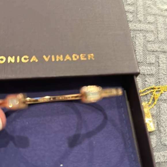 Monica Vinader Baja Deco Thin Diamond Cuff Bangle18K  Rose Gold Vermeil - Picture 5 of 6